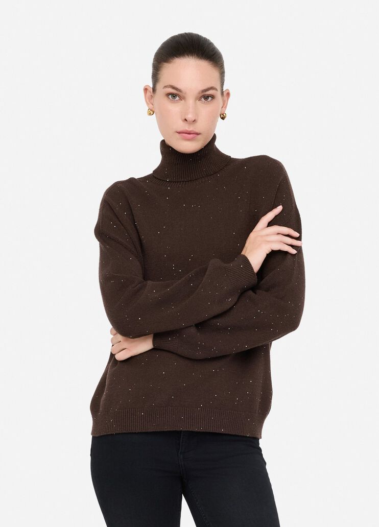 Pull à col roulé avec micro paillettes chocolat Liu Jo - medium Pull à col roulé avec micro paillettes chocolat Liu Jo - medium