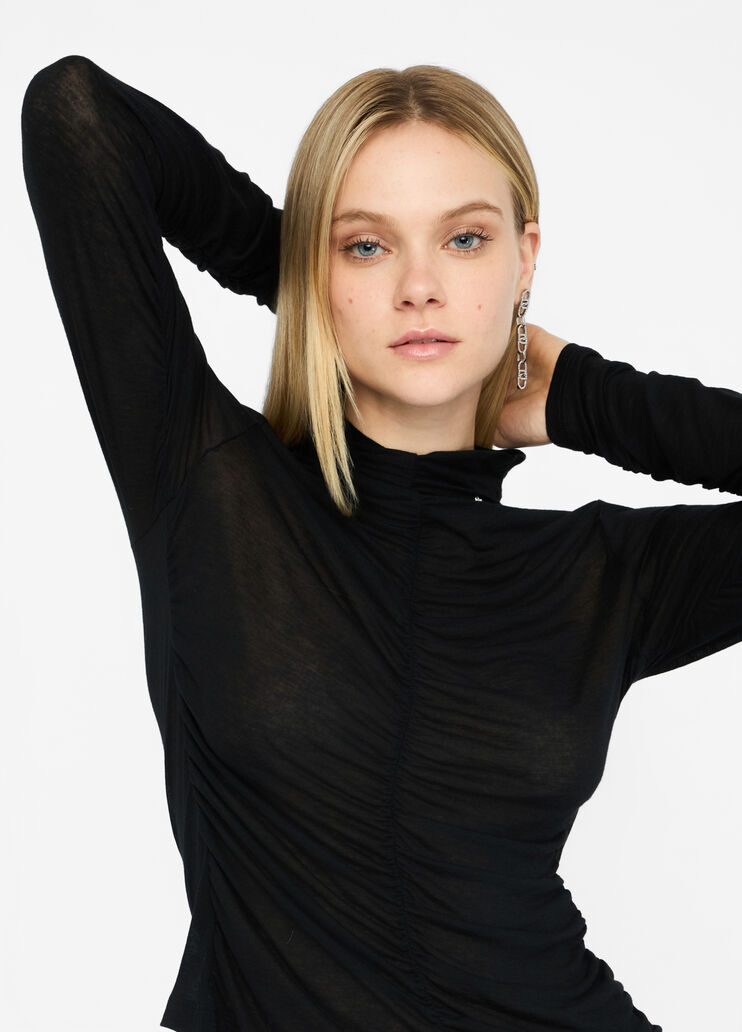 Gathered wool-blend top black Liu Jo - medium Gathered wool-blend top black Liu Jo - medium