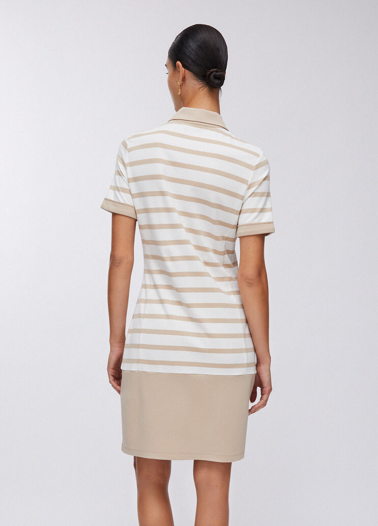 Vestido corto a rayas beige Liu Jo - large image number 1