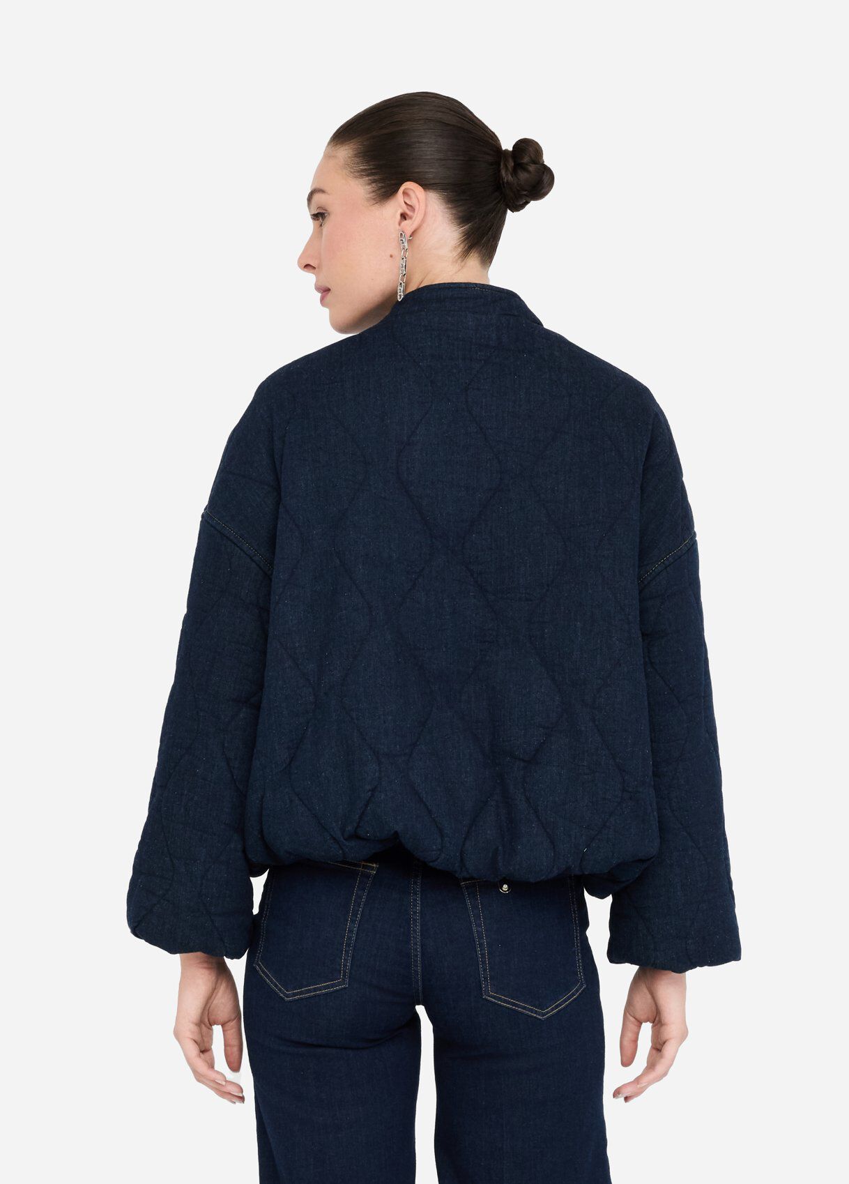 Quilted denim bomber jacket colour dark blue denim | Liu Jo Quilted denim bomber jacket colour dark blue denim | Liu Jo