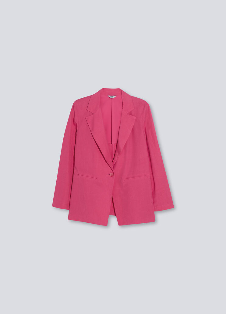 Linen blend blazer magenta Liu Jo - large image number 4 Linen blend blazer magenta Liu Jo - large image number 4