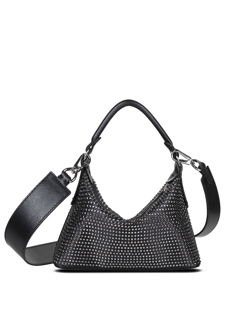 Mini hobo bag with rhinestones black Liu Jo - large image number 2