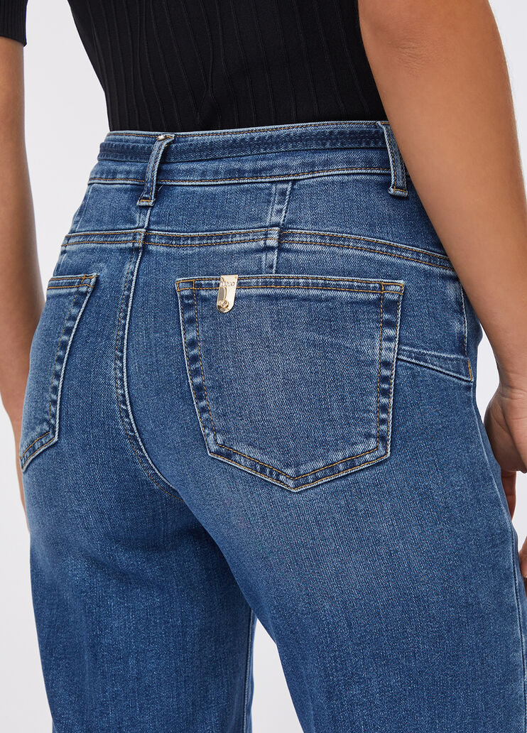 Cropped jeans with turn-ups blue denim Liu Jo - large image number 3