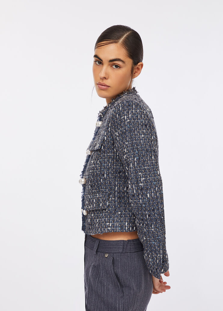 Jacke aus Bouclé Blau Liu Jo - large image number 3