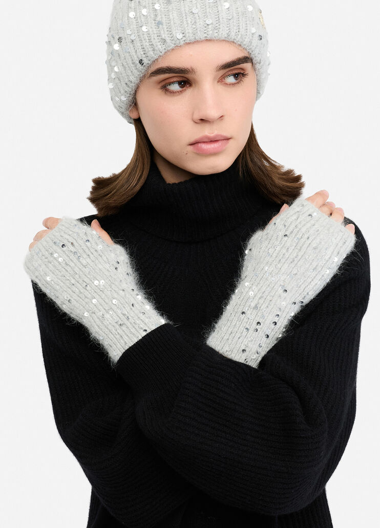 Sleeves in angora with sequins ice grey Liu Jo - medium Sleeves in angora with sequins ice grey Liu Jo - medium