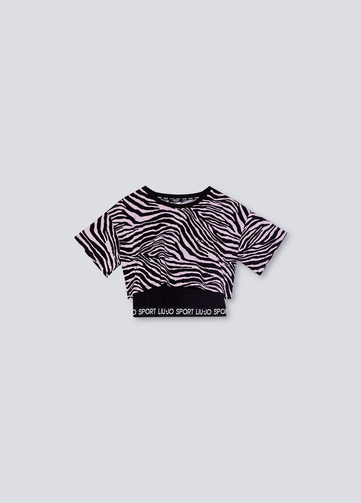 Eco-friendly T-shirt with logo light pink/black Liu Jo - large image number 4