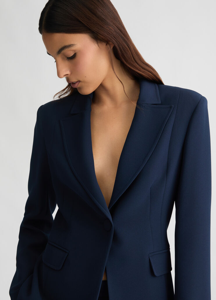 Cady crepe blazer cobalt blue Liu Jo - large image number 4 Cady crepe blazer cobalt blue Liu Jo - large image number 4