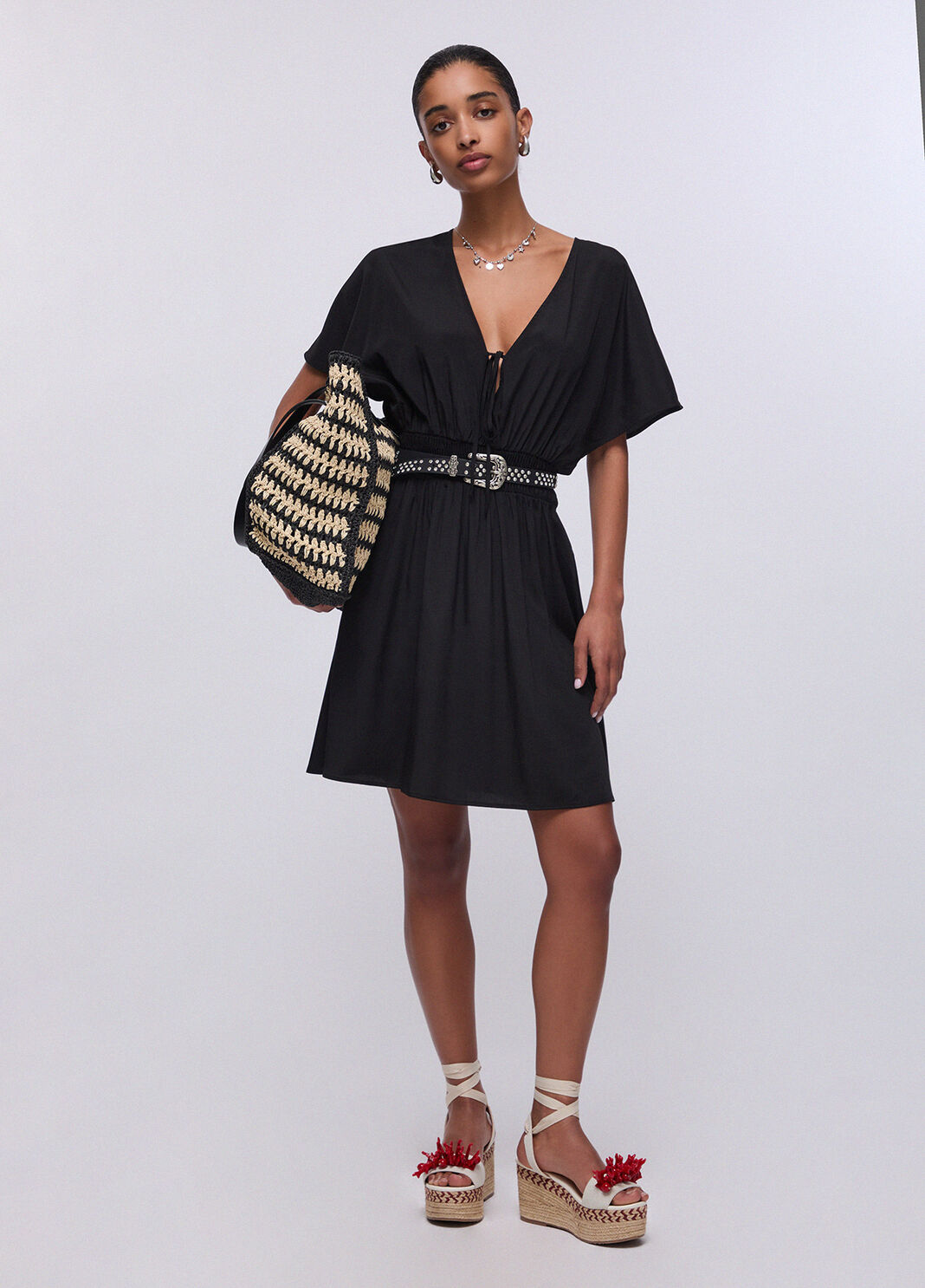 Robe courte avec cape noir Liu Jo - large image number 5