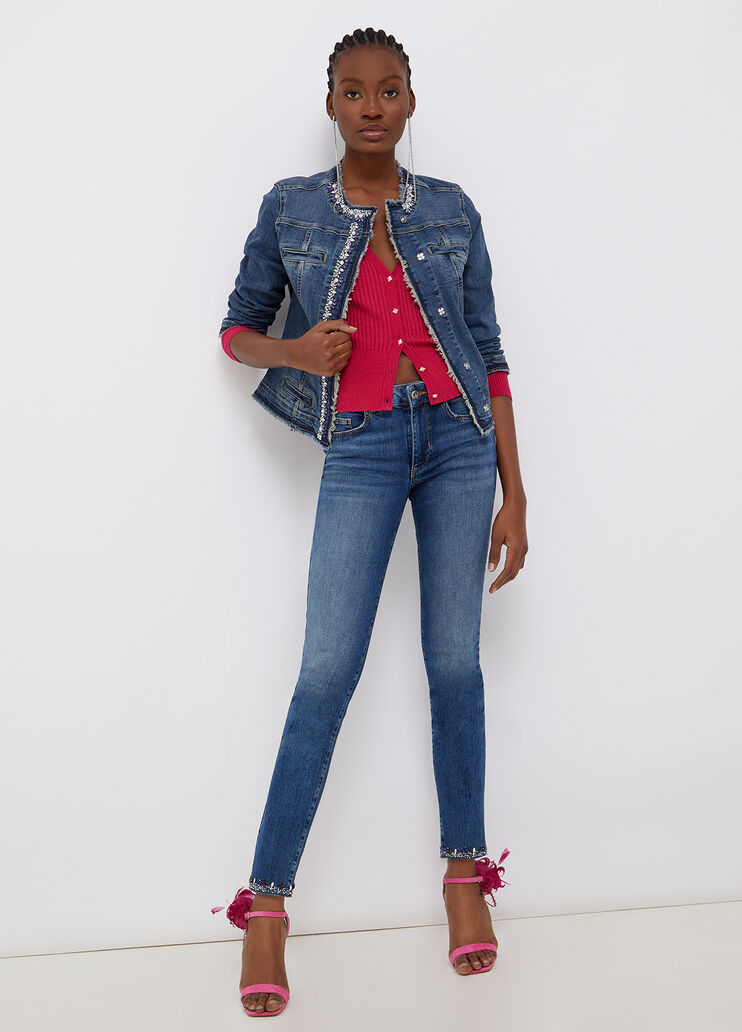 Giacca jeans con applicazioni denim blu Liu Jo - large image number 3 Giacca jeans con applicazioni denim blu Liu Jo - large image number 3