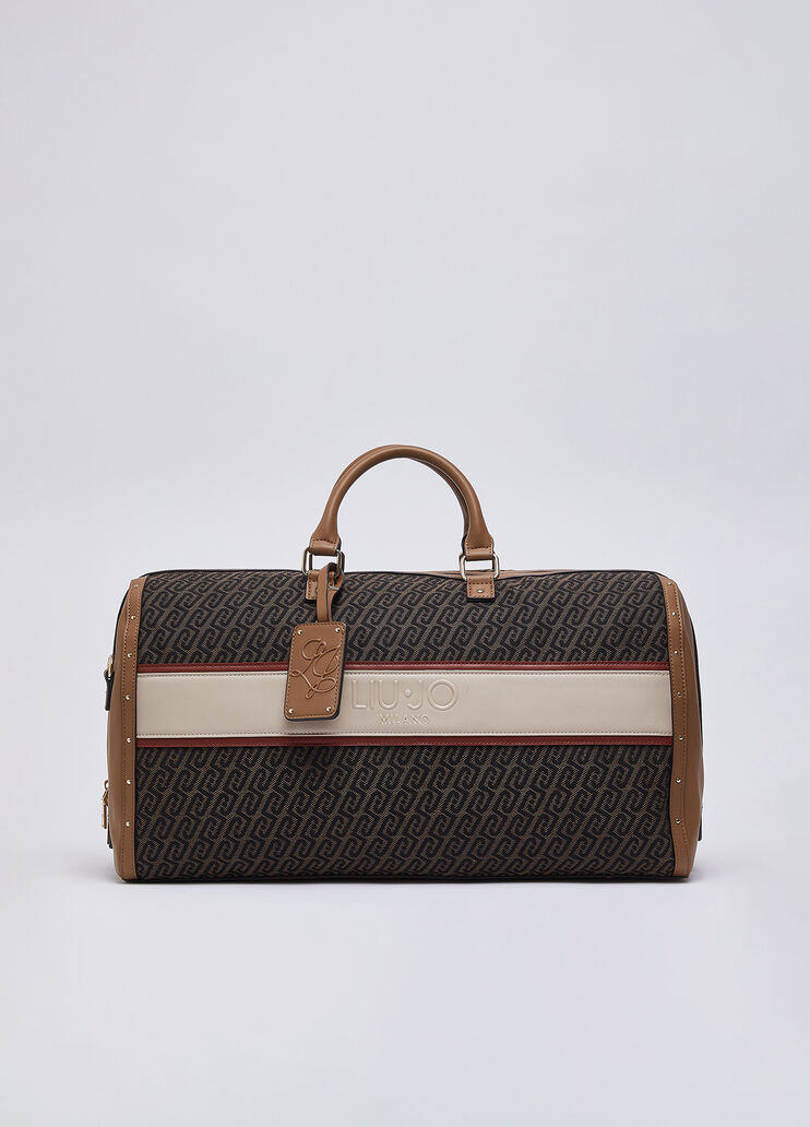 Jacquard Travel Duffel Bag dark brown Liu Jo - medium