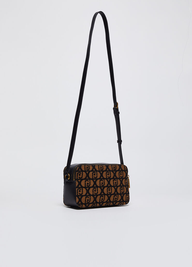Sac à bandoulière format moyen jacquard marron Liu Jo - large image number 1