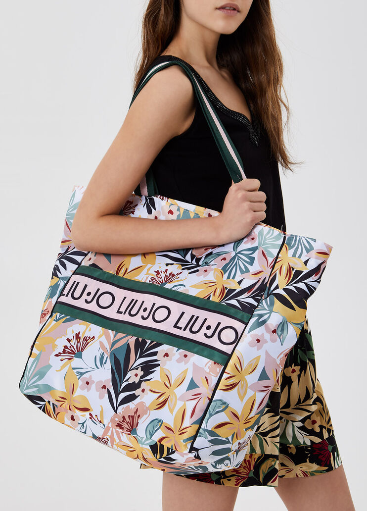 Beach bag with print Tropical green Liu Jo - large image number 1