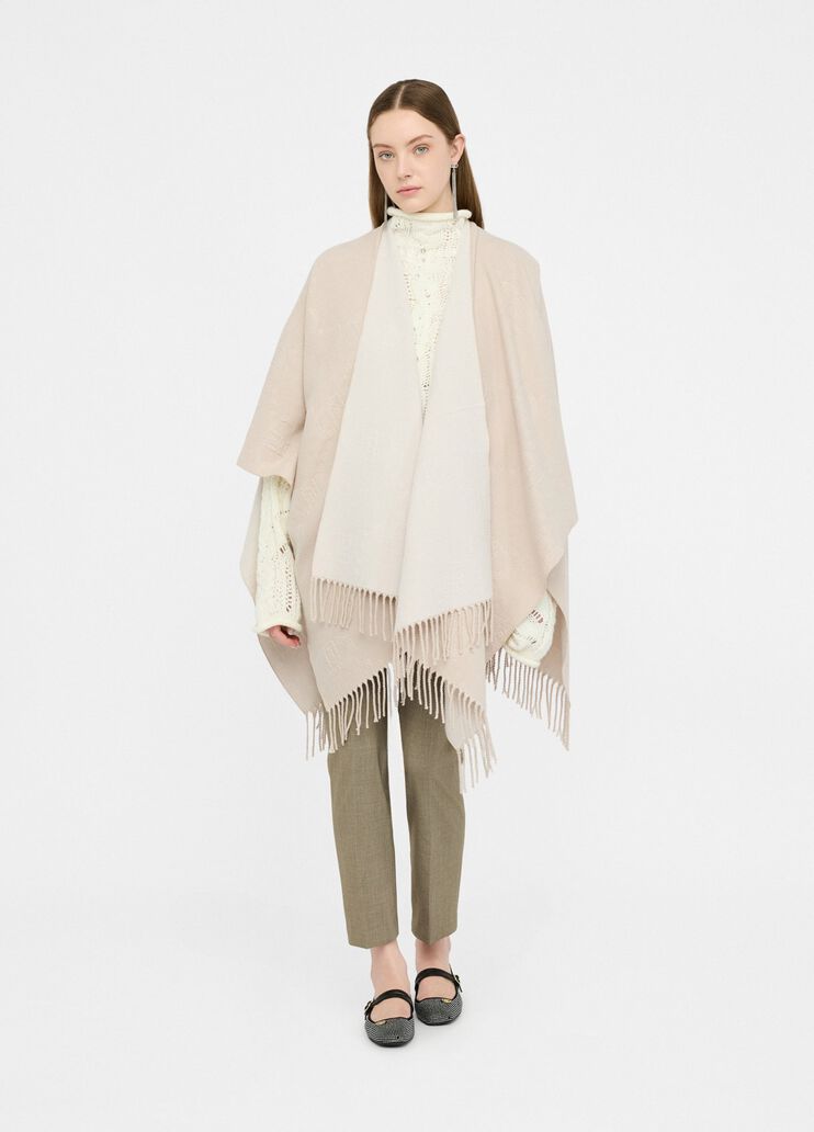 Poncho with logo and fringes oat Liu Jo - large image number 0