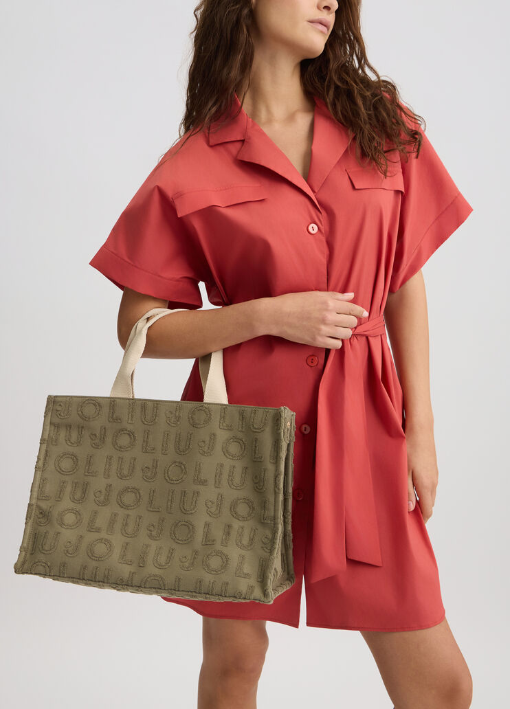 Jacquard tote bag khaki green Liu Jo - medium Jacquard tote bag khaki green Liu Jo - medium