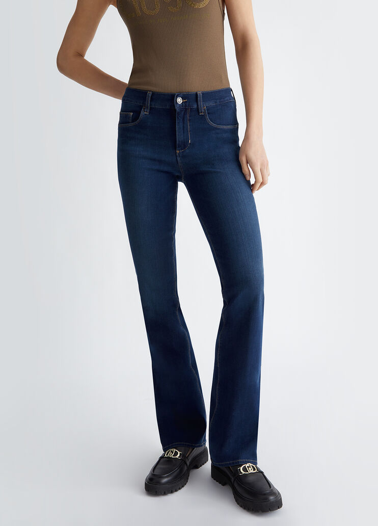 High-rise bootcut jeans