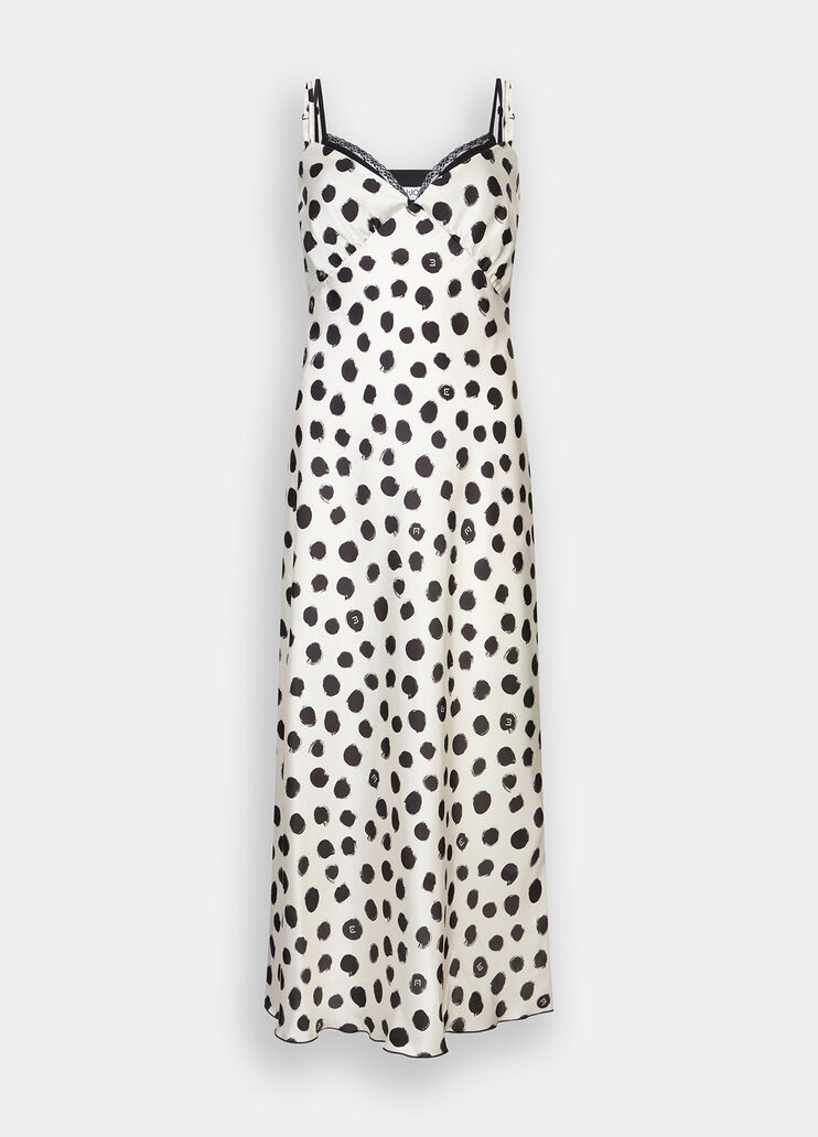 Long polka-dot dress white polka dot Liu Jo - large image number 4