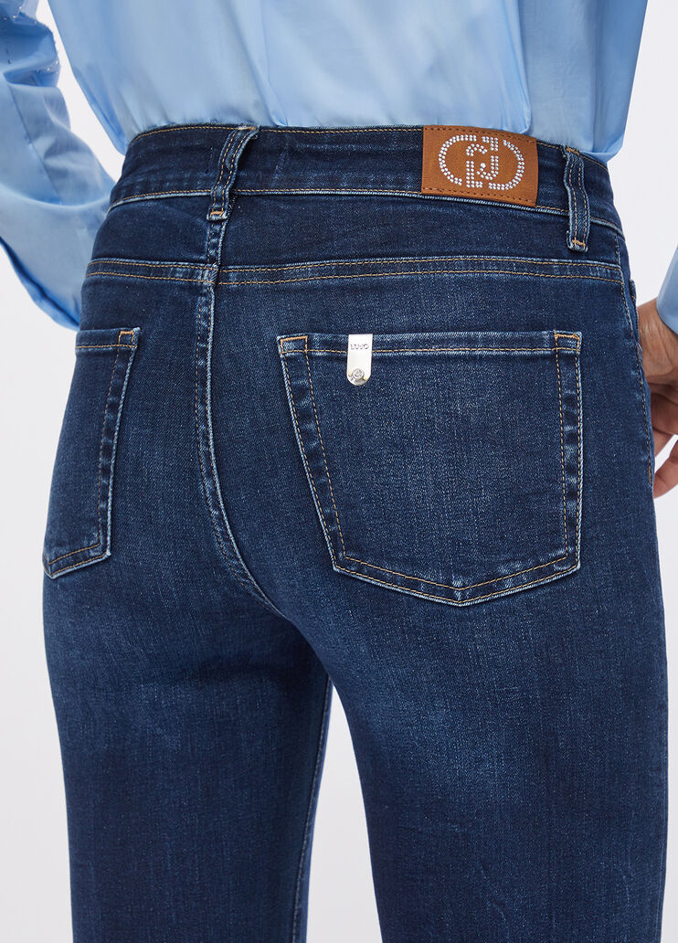 Flare-Jeans mit hohem Bund Dunkles Denimblau Liu Jo - large image number 3