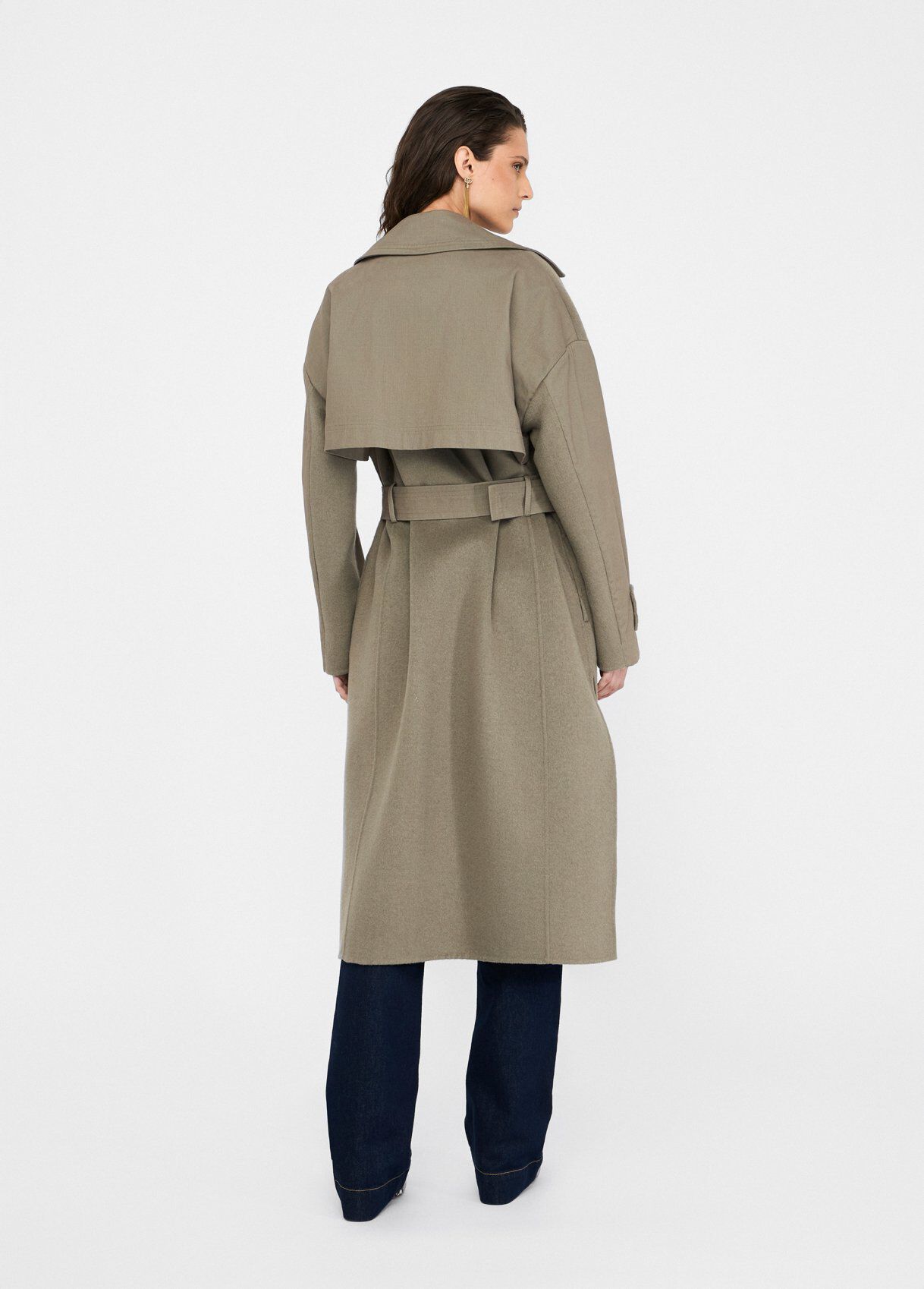 Double-breasted wool trench coat colour asparagus | Liu Jo