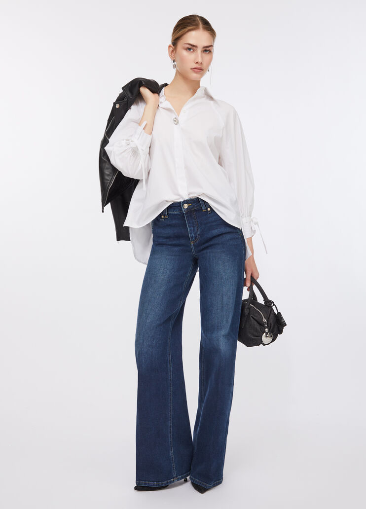 Hemdbluse aus Baumwolle mit Bändern Weiß Liu Jo - large image number 5