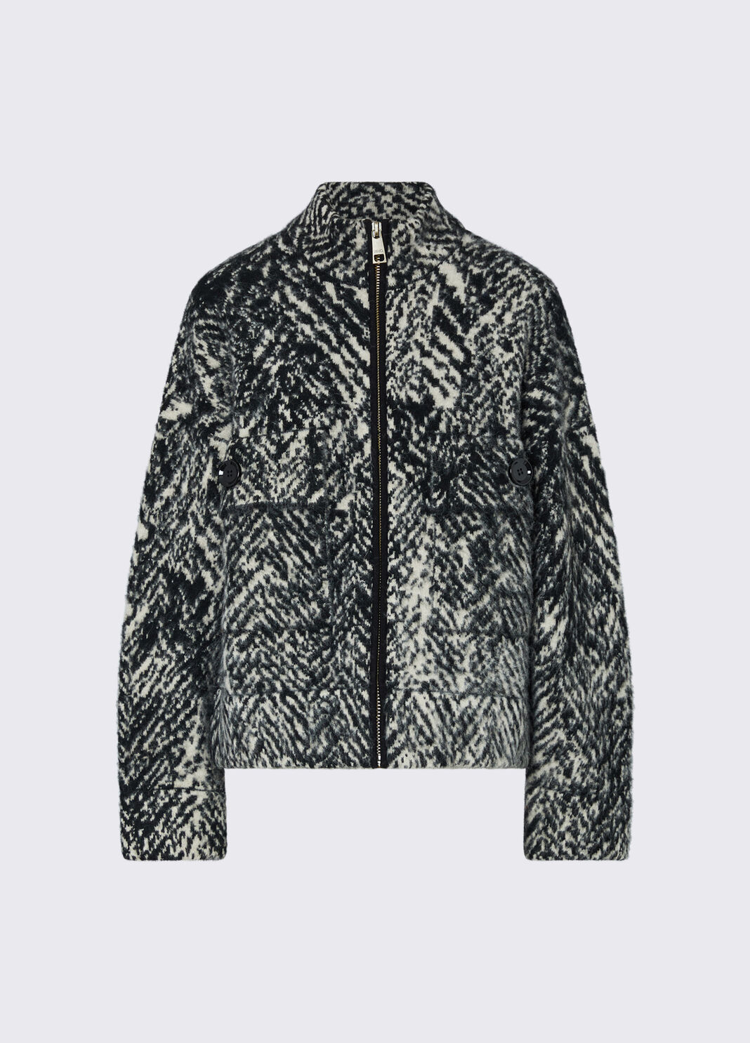 Bomber de punto jacquard espiga gris Liu Jo - large image number 6