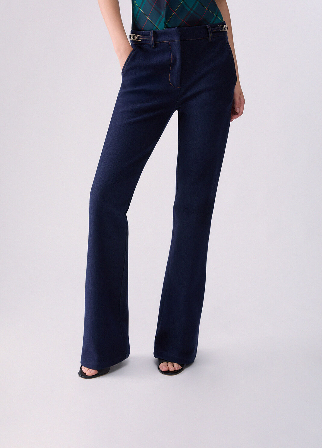 Bootcut jeans with chain detail Normal wash Liu Jo - large image number 0