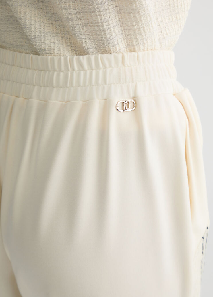 Jogging pants in jersey white Liu Jo - large image number 4 Jogging pants in jersey white Liu Jo - large image number 4