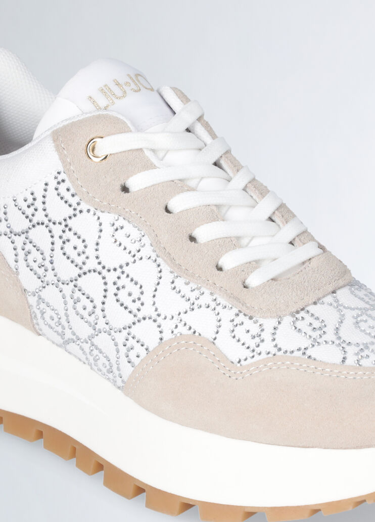White sneakers with rhinestone-detailed logo white Liu Jo - large image number 5 White sneakers with rhinestone-detailed logo white Liu Jo - large image number 5