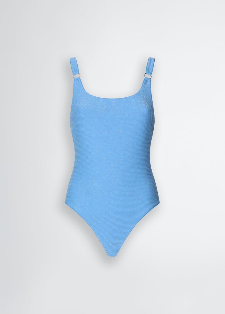One piece swimsuit in lurex® light blue Liu Jo - large image number 6 One piece swimsuit in lurex® light blue Liu Jo - large image number 6