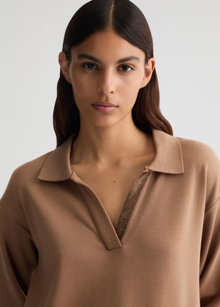 Brown sweatshirt with rhinestones biscuit Liu Jo - large image number 2 Brown sweatshirt with rhinestones biscuit Liu Jo - large image number 2