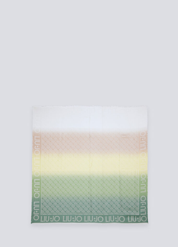 Multicolour scarf with logo green Liu Jo - large image number 0 Multicolour scarf with logo green Liu Jo - large image number 0