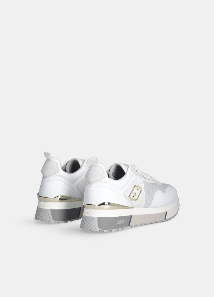 Leather and mesh sneakers white Liu Jo - large image number 2 Leather and mesh sneakers white Liu Jo - large image number 2