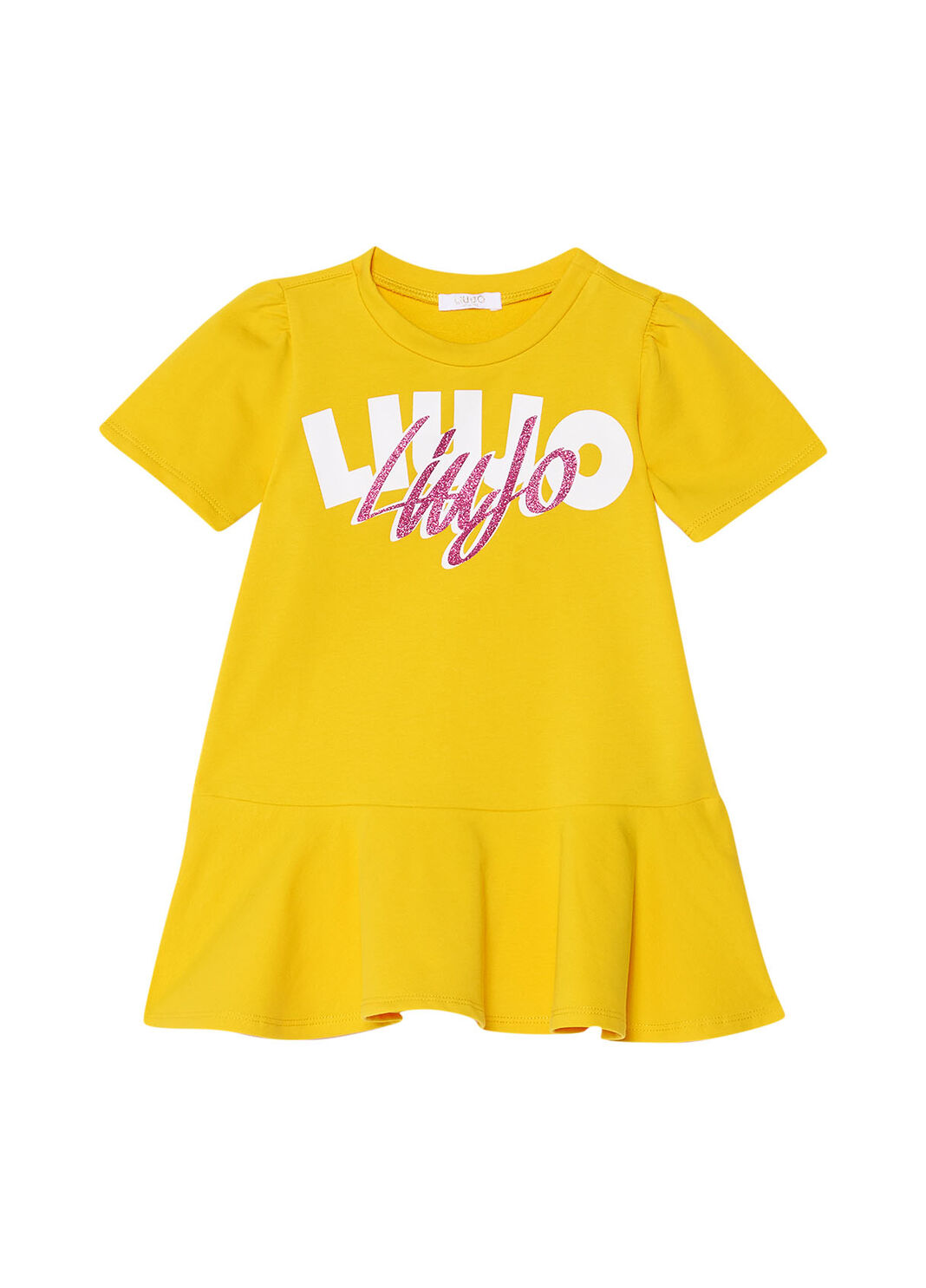 Dress with glitter logo yellow Liu Jo - large image number 0