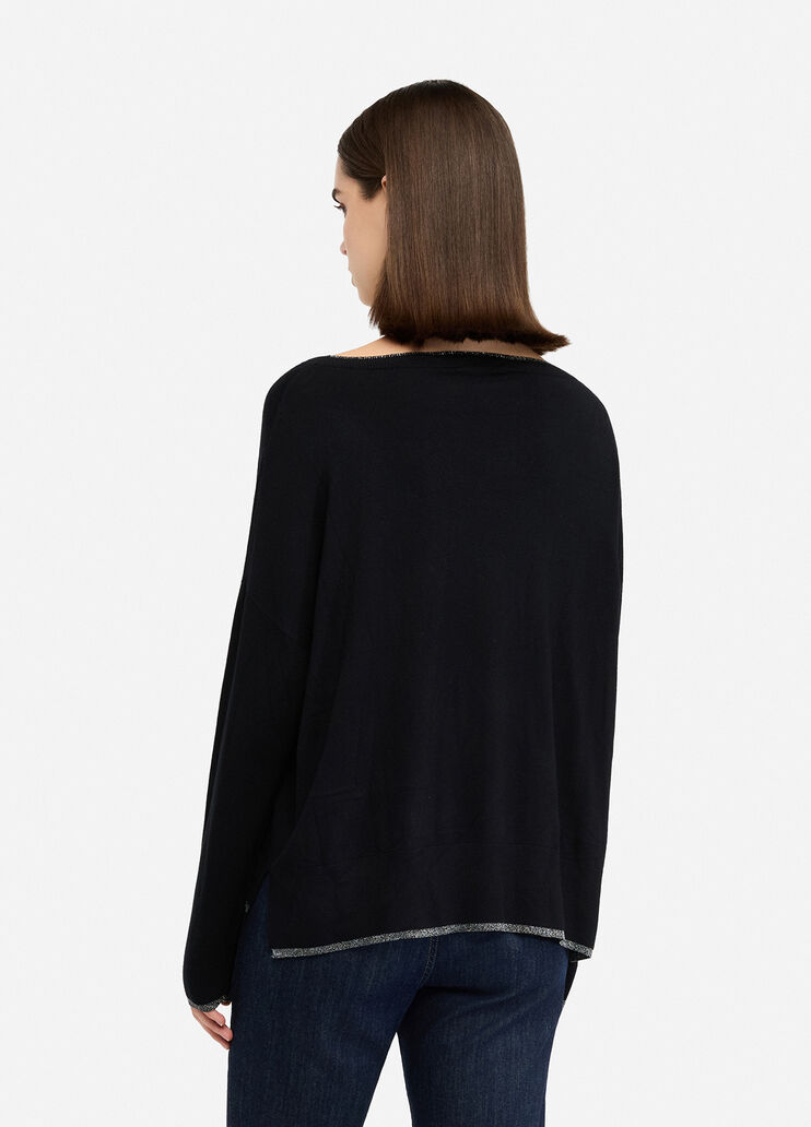 Джемпер с люрексом&reg; черный Liu Jo - large image number 1