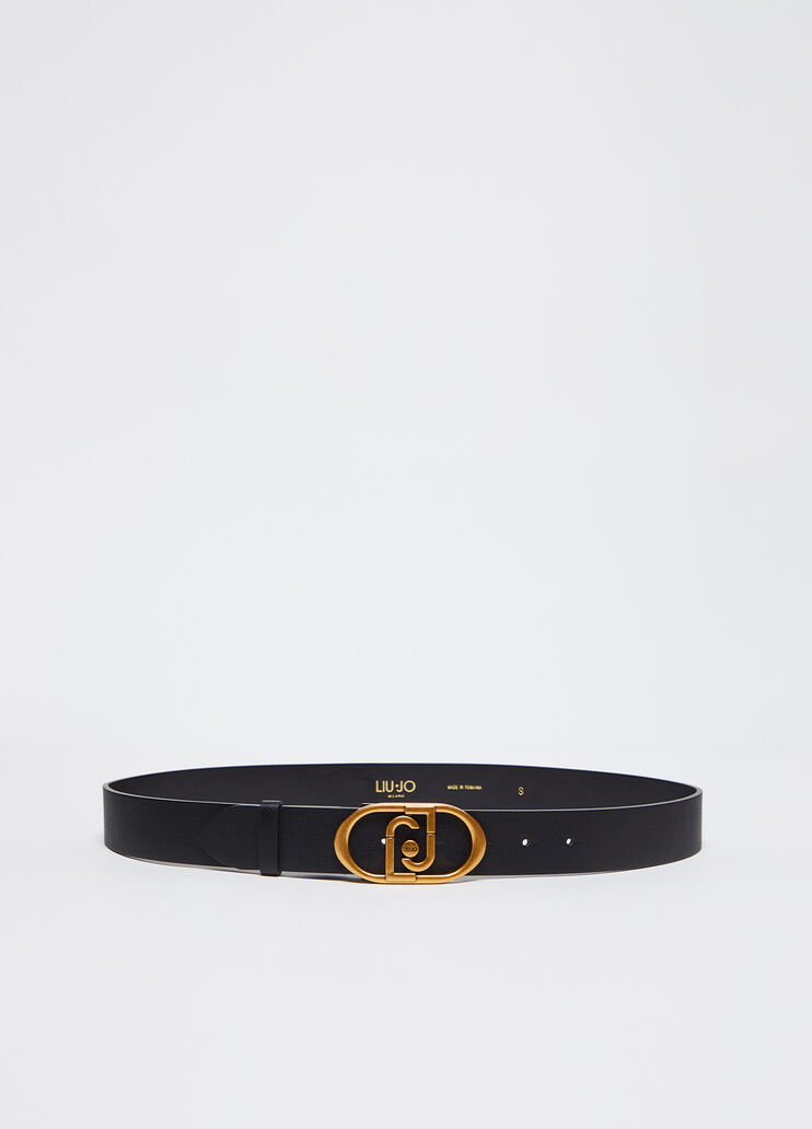Drummed belt with logo black Liu Jo - large image number 2 Drummed belt with logo black Liu Jo - large image number 2