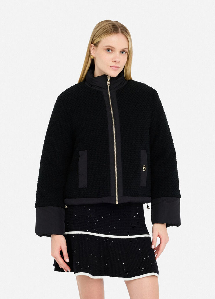 Veste en nylon matelassé et maille noir Liu Jo - medium Veste en nylon matelassé et maille noir Liu Jo - medium