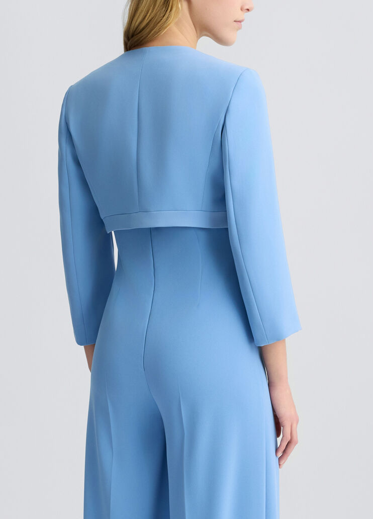 Cropped envers satin jacket light blue Liu Jo - medium