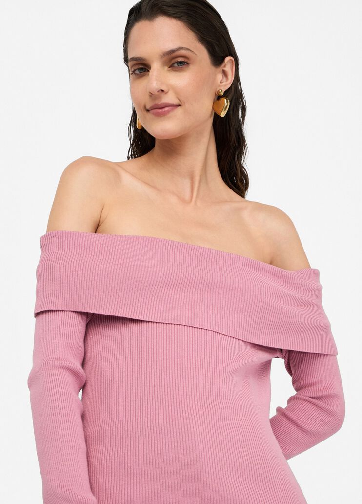 Off-the-shoulder jumper pink Liu Jo - large image number 2 Off-the-shoulder jumper pink Liu Jo - large image number 2