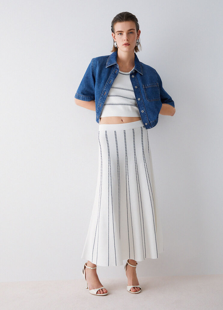 Knit midi skirt white Liu Jo - medium