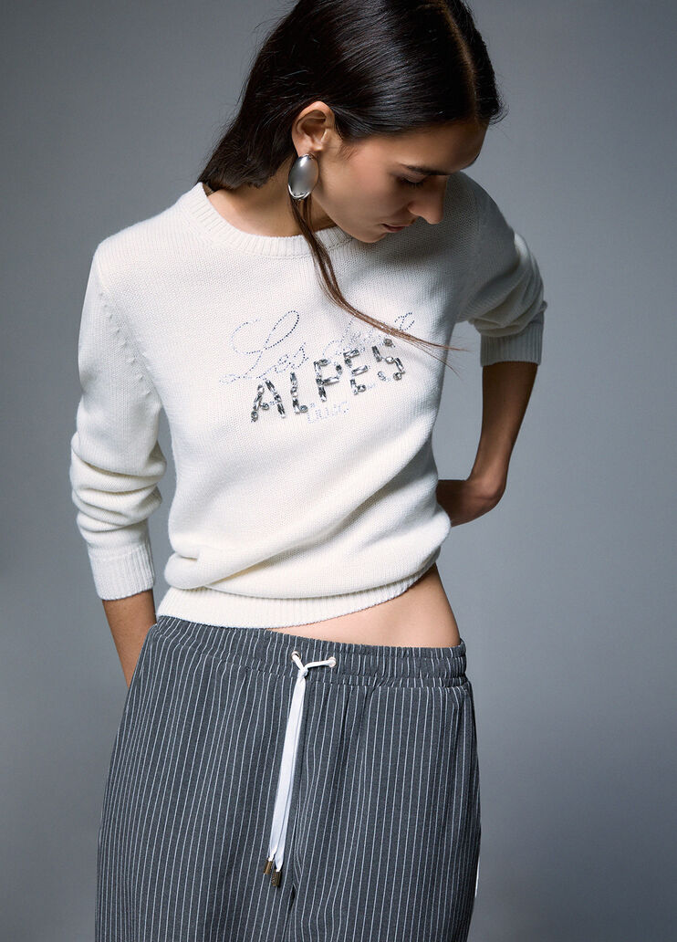 Maille avec broderie bijou blanc et Les Deux Alpes Liu Jo - medium