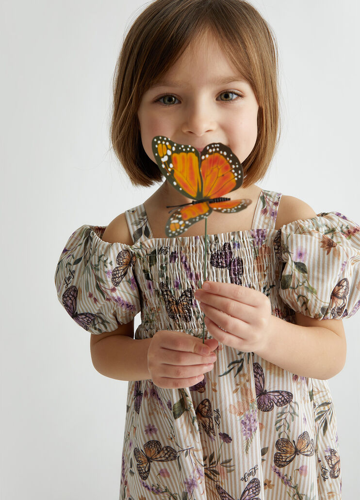 Vestido a rayas con estampado blanco con estampado Liu Jo - medium