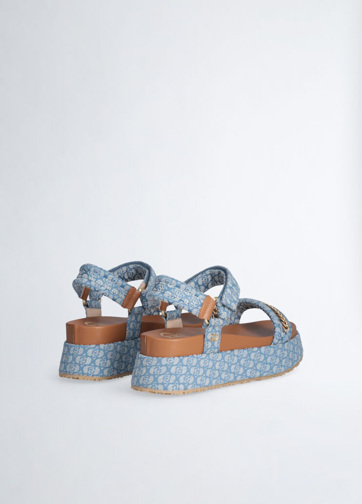 Sandalias de plataforma con monograma azul Liu Jo - medium