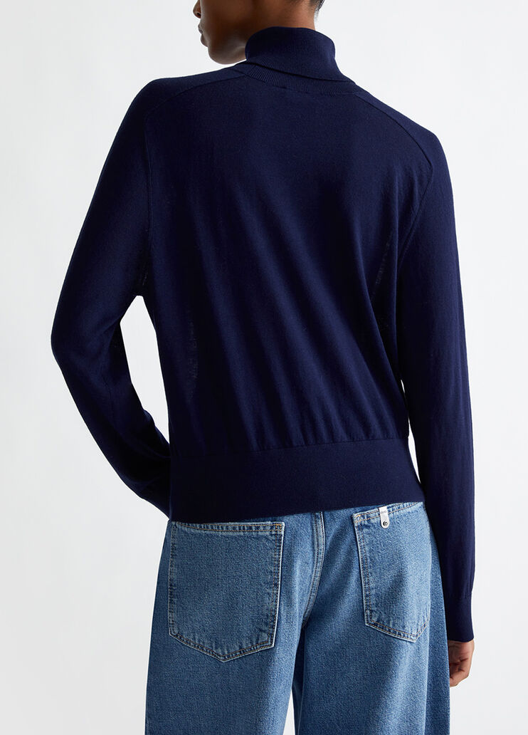 Cotton and cashmere polo-neck sea blue Liu Jo - medium Cotton and cashmere polo-neck sea blue Liu Jo - medium