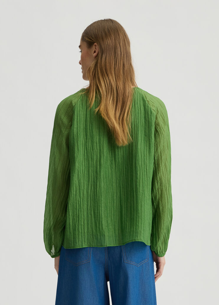 Blouse with string fastening green Liu Jo - large image number 1 Blouse with string fastening green Liu Jo - large image number 1