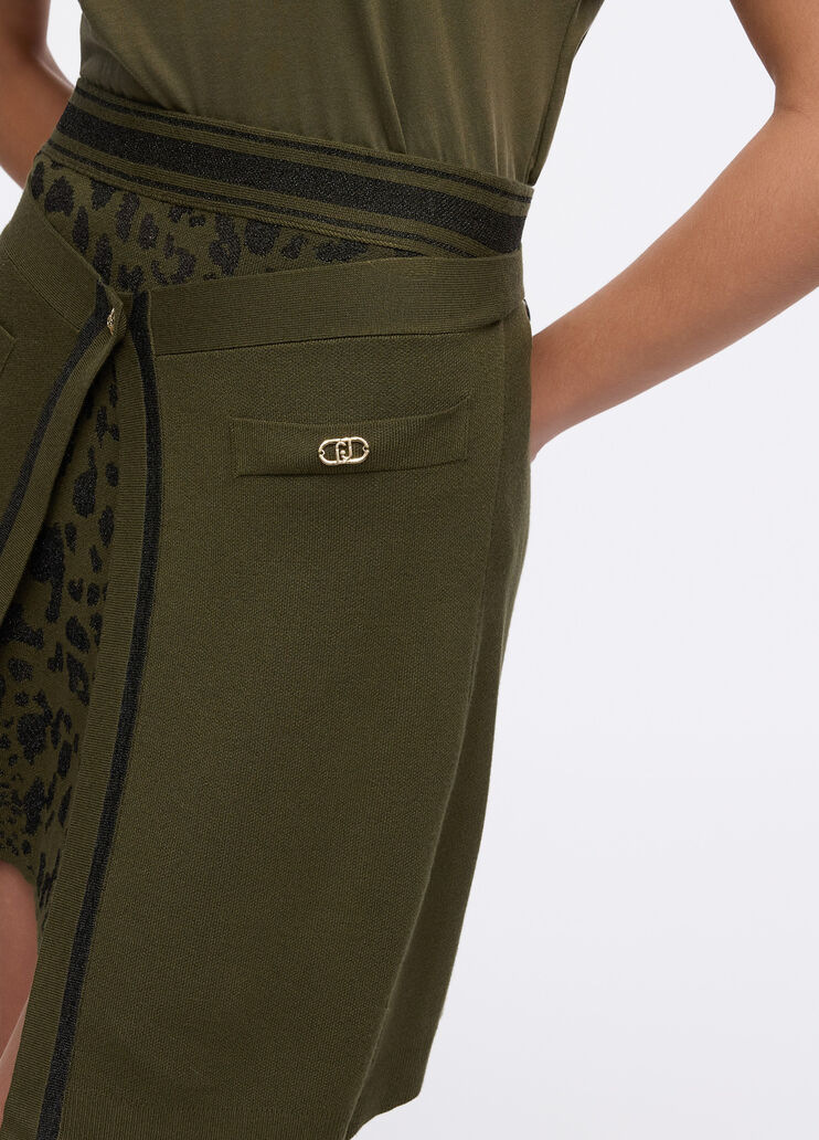 Asymmetrischer Strick-Minirock Olivgrün Liu Jo - medium