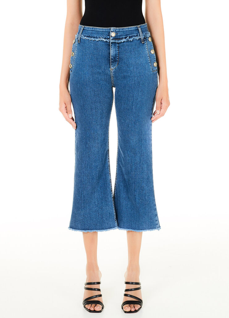 Cropped jeans with buttons Blue Denim Liu Jo - large image number 0 Cropped jeans with buttons Blue Denim Liu Jo - large image number 0