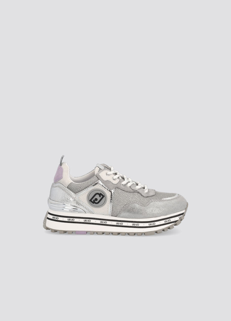 Crackle-effect platform sneakers silver Liu Jo - large image number 0