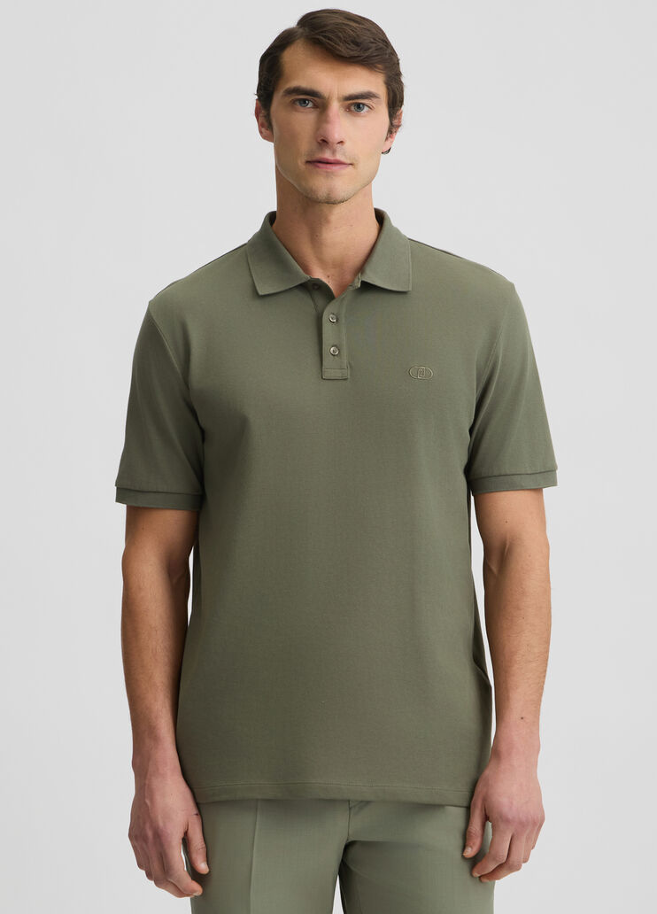 Cotton pique polo-shirt olive green Liu Jo - large image number 0 Cotton pique polo-shirt olive green Liu Jo - large image number 0