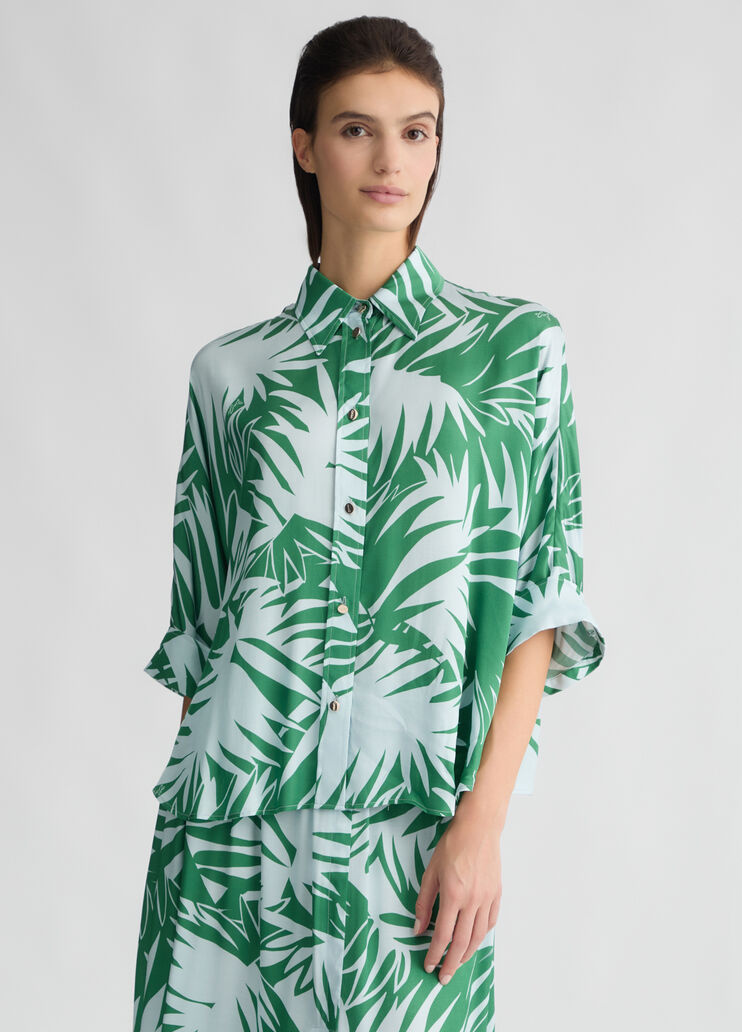 Printed satin shirt fern Liu Jo - medium Printed satin shirt fern Liu Jo - medium