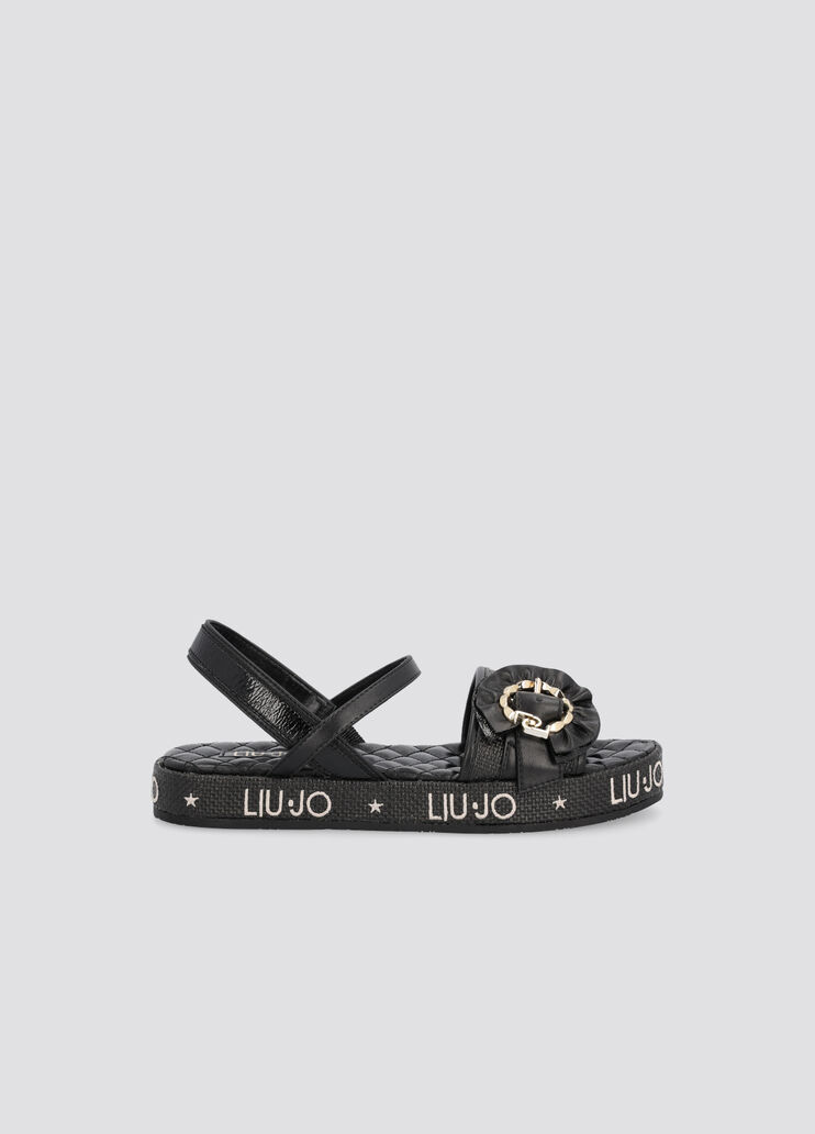 Sandals with cockade buckle black Liu Jo - large image number 0 Sandals with cockade buckle black Liu Jo - large image number 0