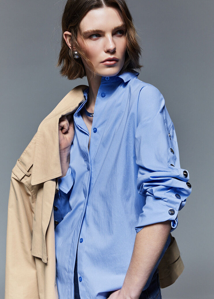 Poplin shirt with studs light blue Liu Jo - medium